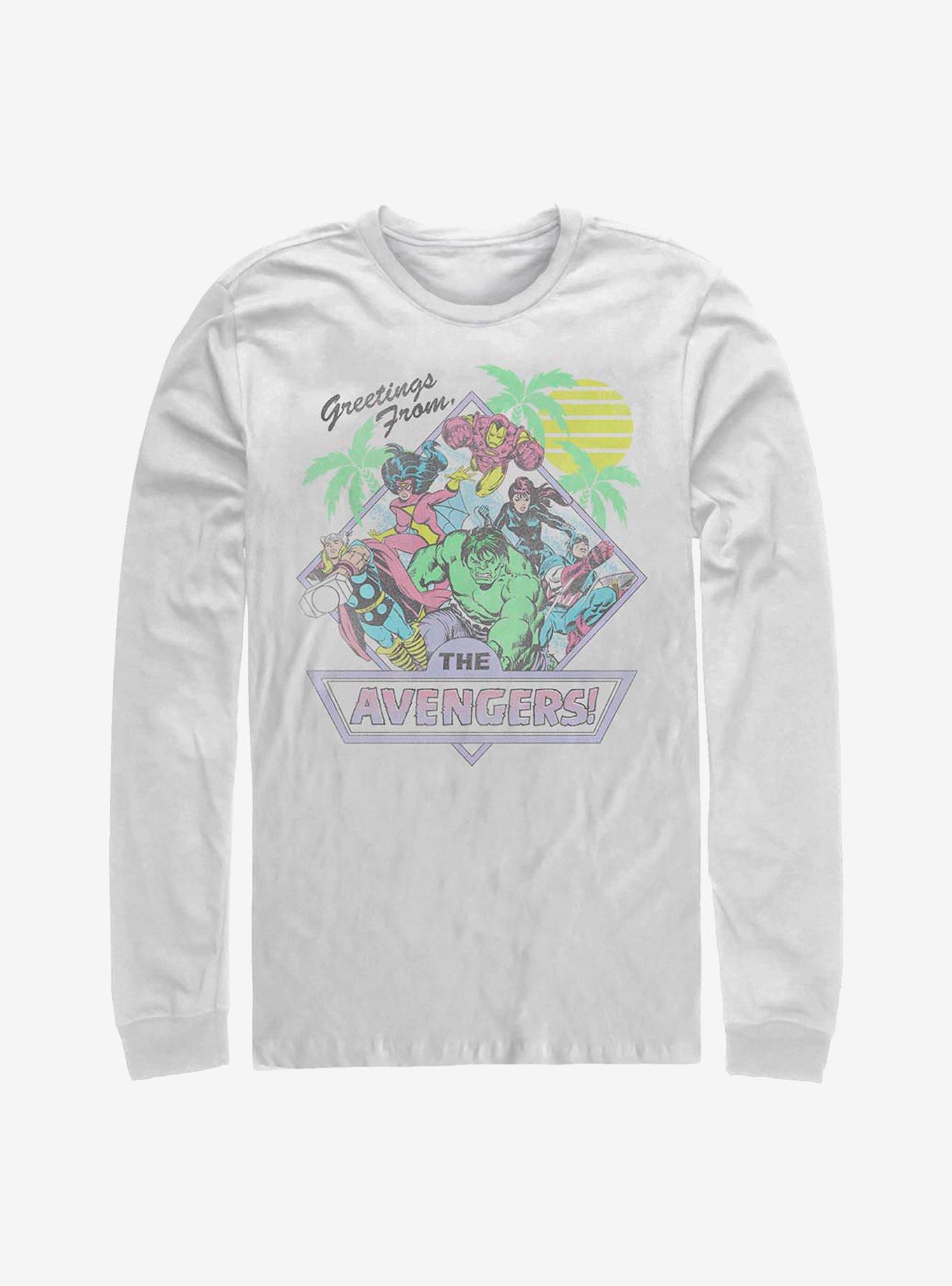 Marvel Avengers Vacay Avengers Long-Sleeve T-Shirt, WHITE, hi-res