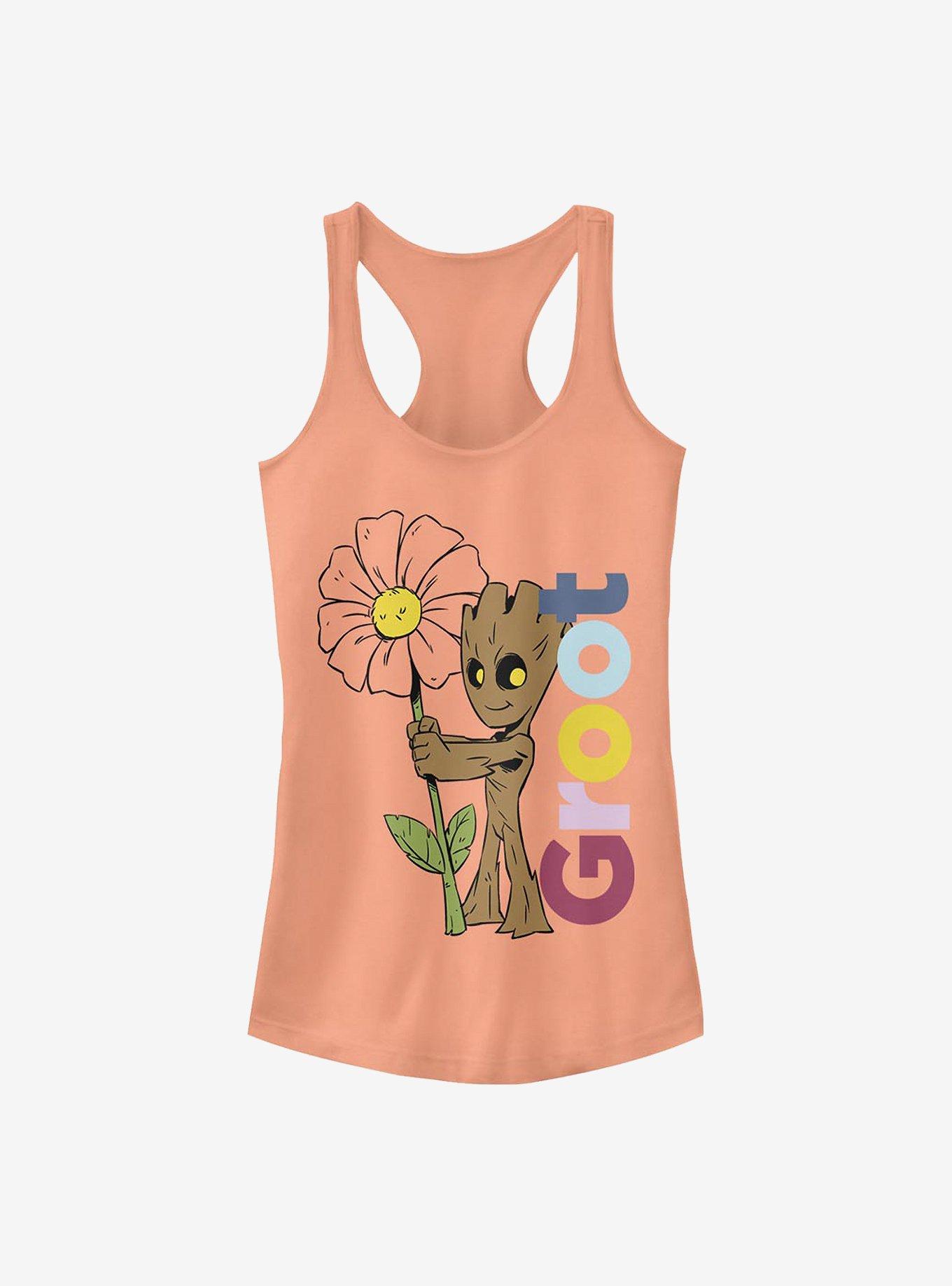 Marvel Guardians Of The Galaxy Groot Daisy Girls Tank, LT ORANGE, hi-res