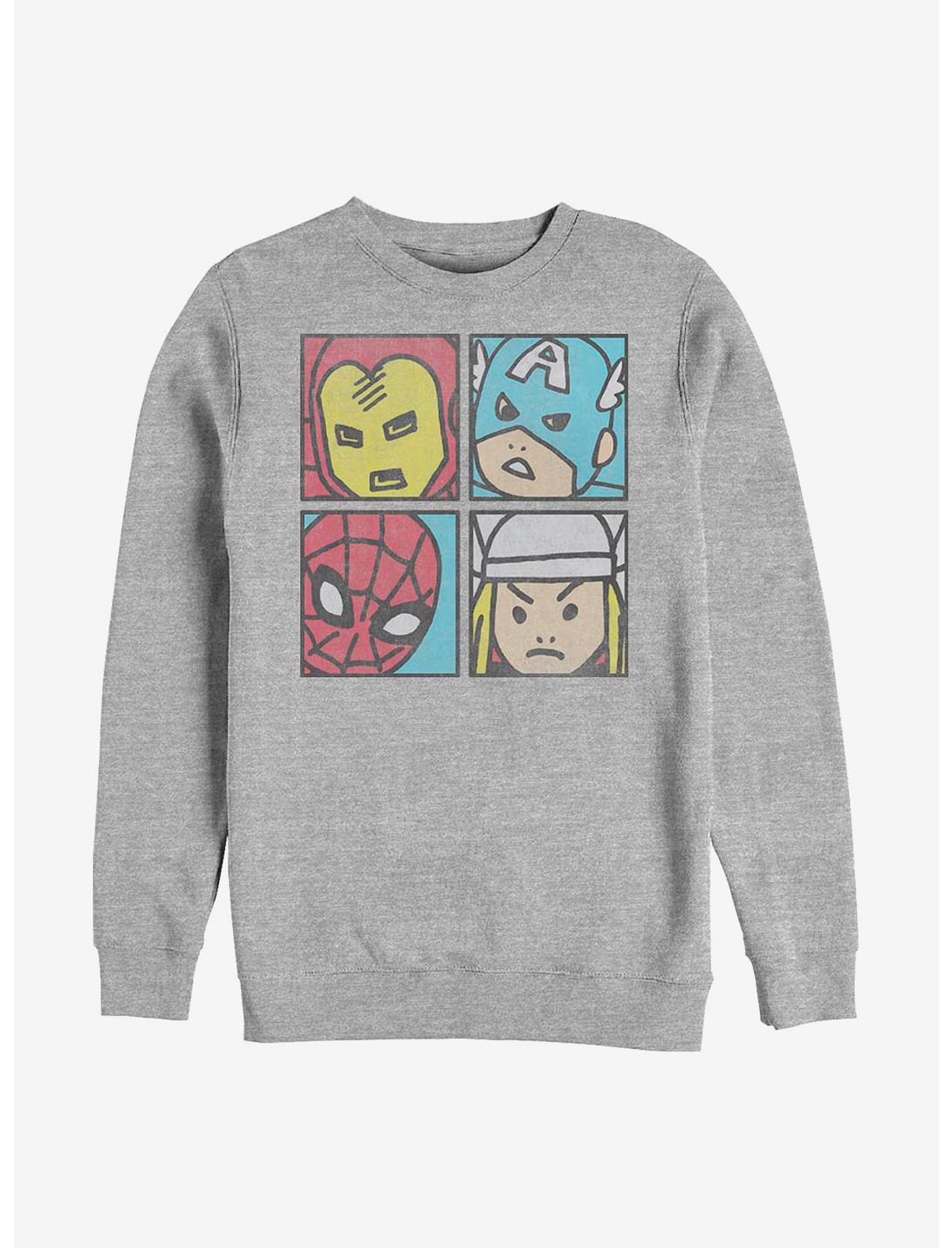 Marvel Avengers Pop Squares Sweatshirt, ATH HTR, hi-res
