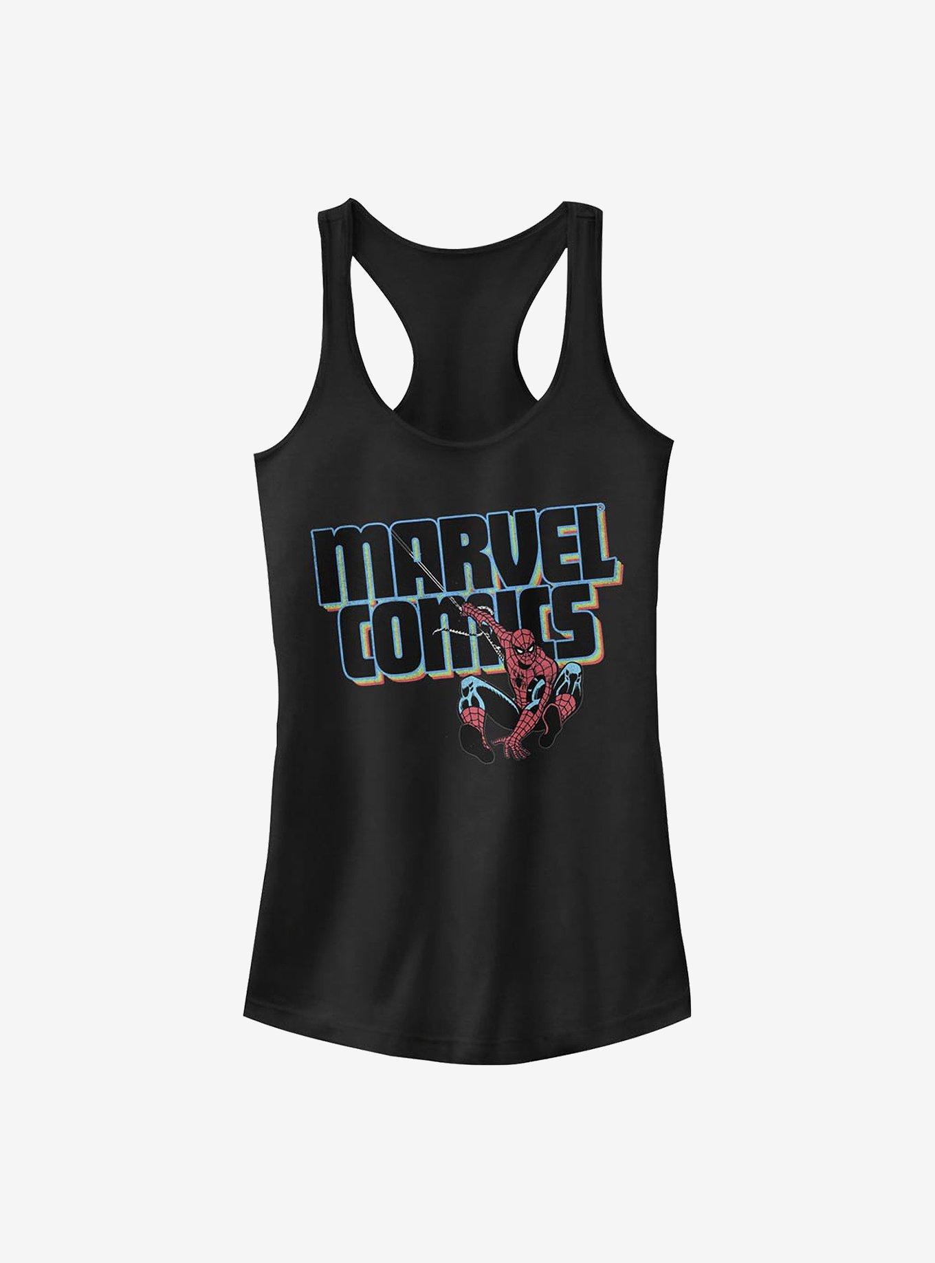 Marvel Spider-Man Marvel Comics Girls Tank, BLACK, hi-res