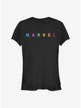 Marvel Simple Logo Emblem Girls T-Shirt, BLACK, hi-res