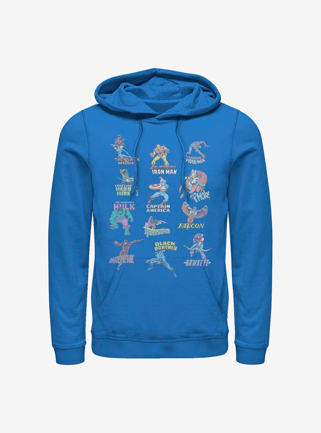 Marvel Avengers Character Chart Hoodie, ROYAL, hi-res
