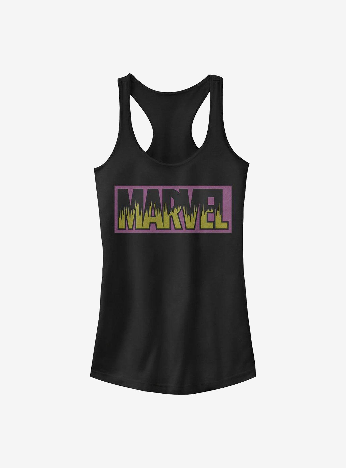 Marvel Neon Logo Girls Tank, BLACK, hi-res