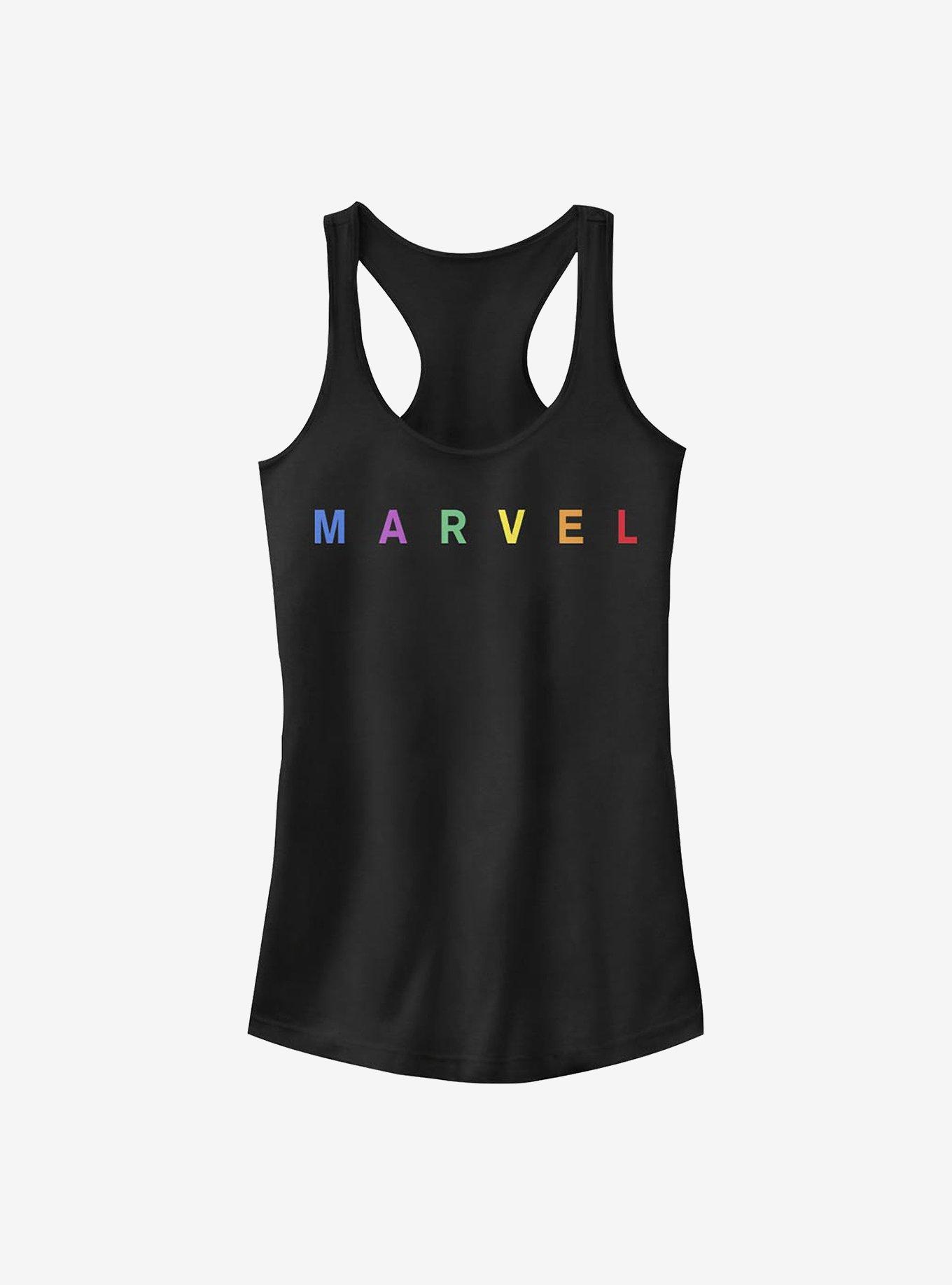 Marvel Simple Logo Emblem Girls Tank, BLACK, hi-res