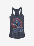 Marvel Captain America Captain America Thrifted Girls Tank, INDIGO, hi-res