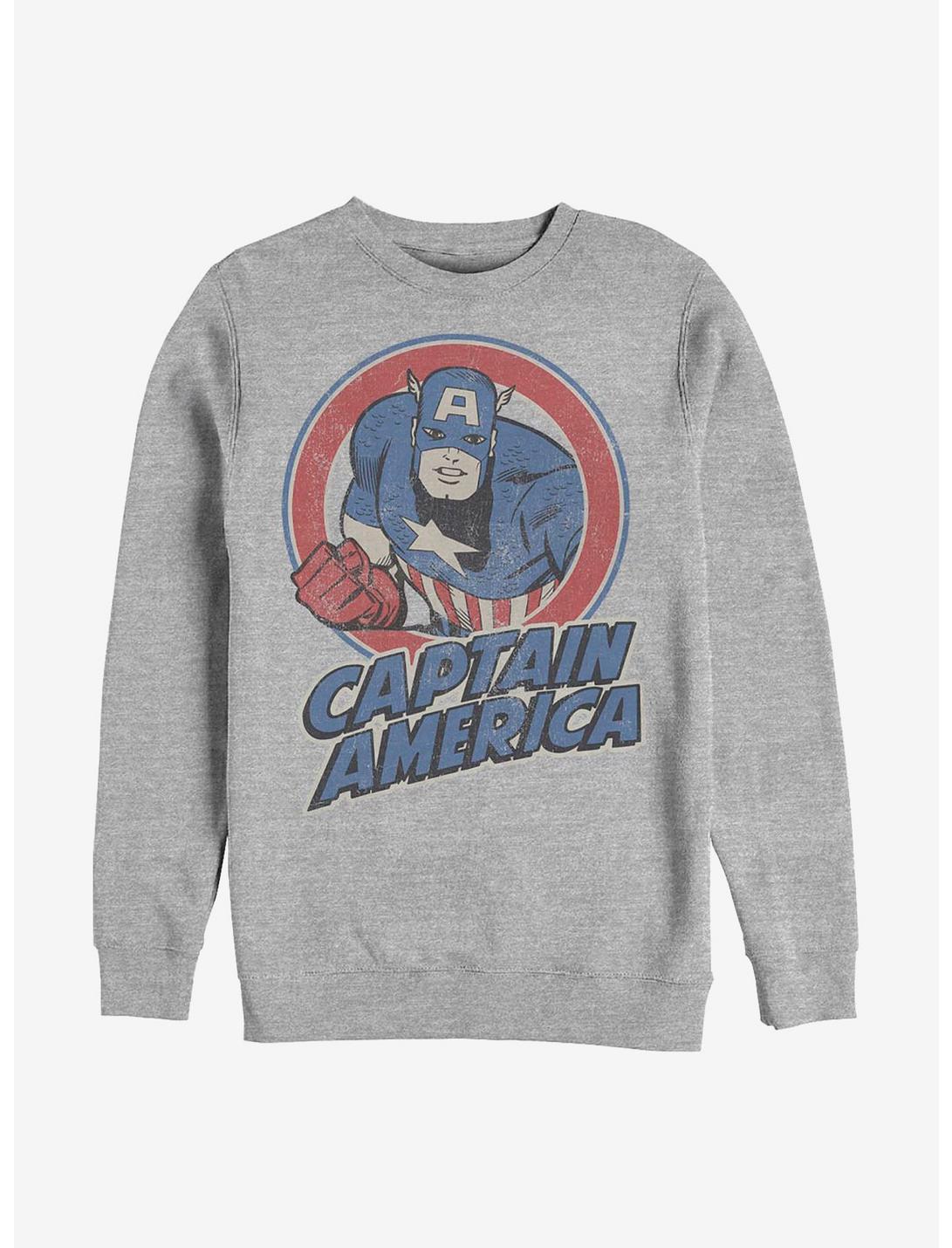 Marvel Captain America Captain America Thrifted Sweatshirt, ATH HTR, hi-res