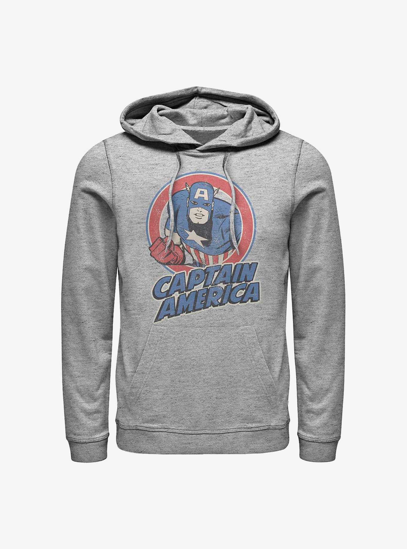 Marvel Captain America Captain America Thrifted Hoodie, ATH HTR, hi-res