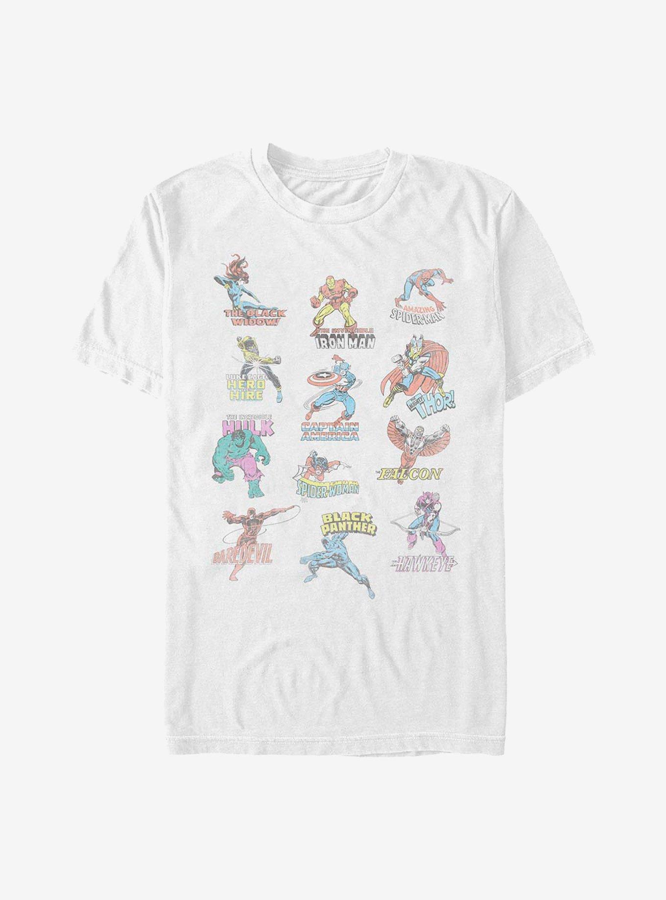 Marvel Avengers Character Chart T-Shirt, WHITE, hi-res