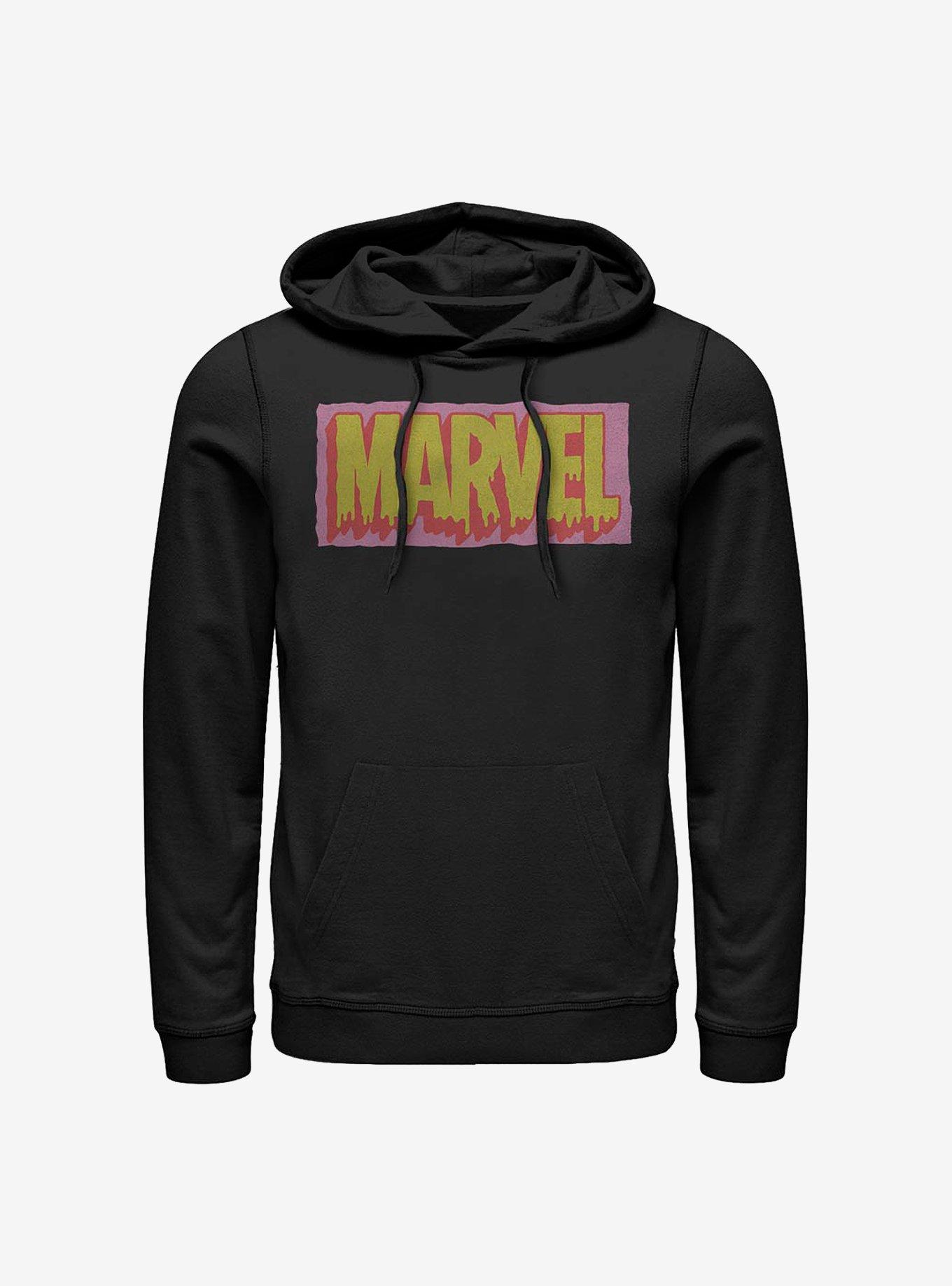 Marvel Logo Drip Hoodie, BLACK, hi-res