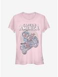 Marvel Captain America Motorcycle Girls T-Shirt, LIGHT PINK, hi-res