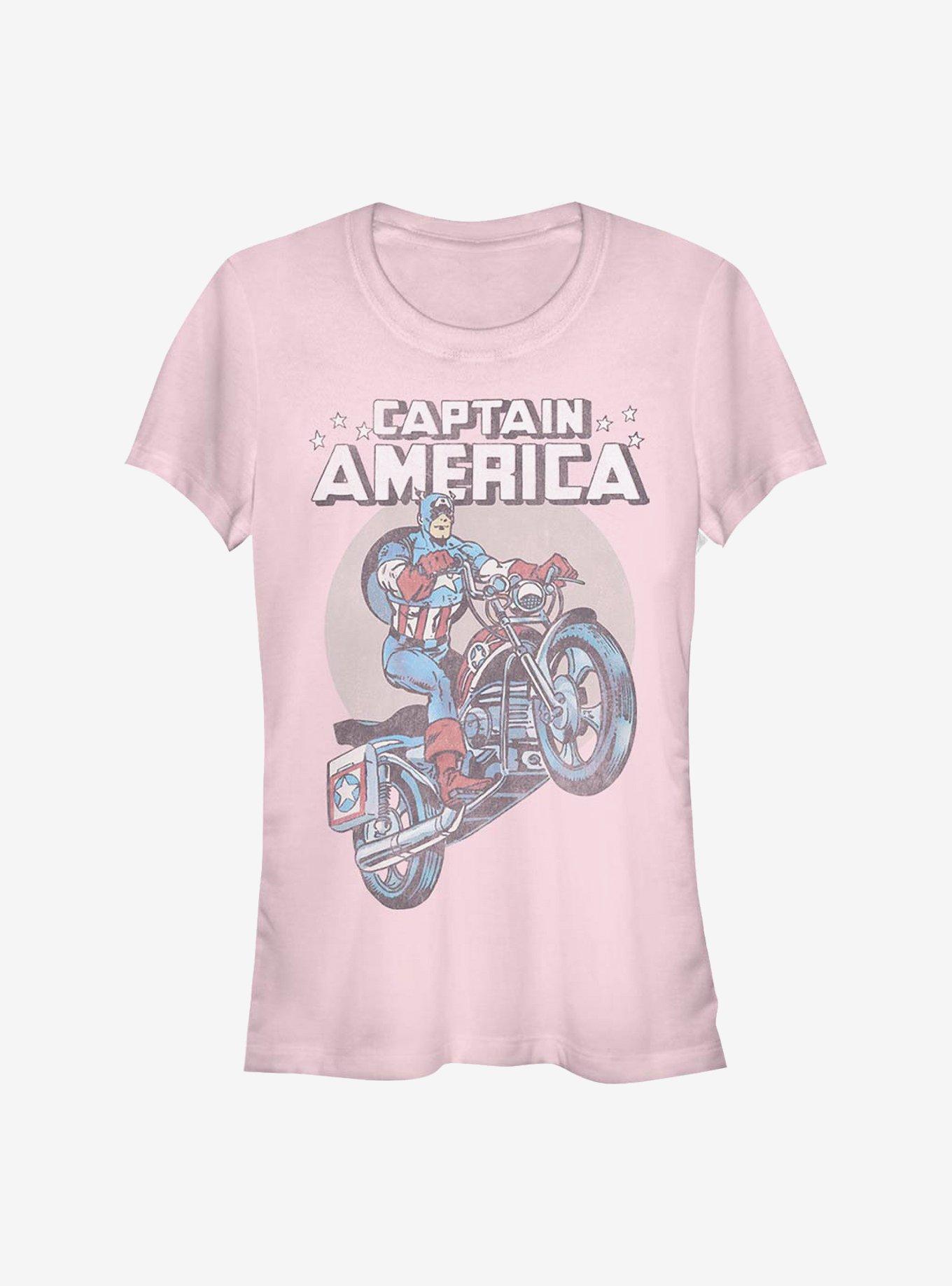 Marvel Captain America Motorcycle Girls T-Shirt, LIGHT PINK, hi-res