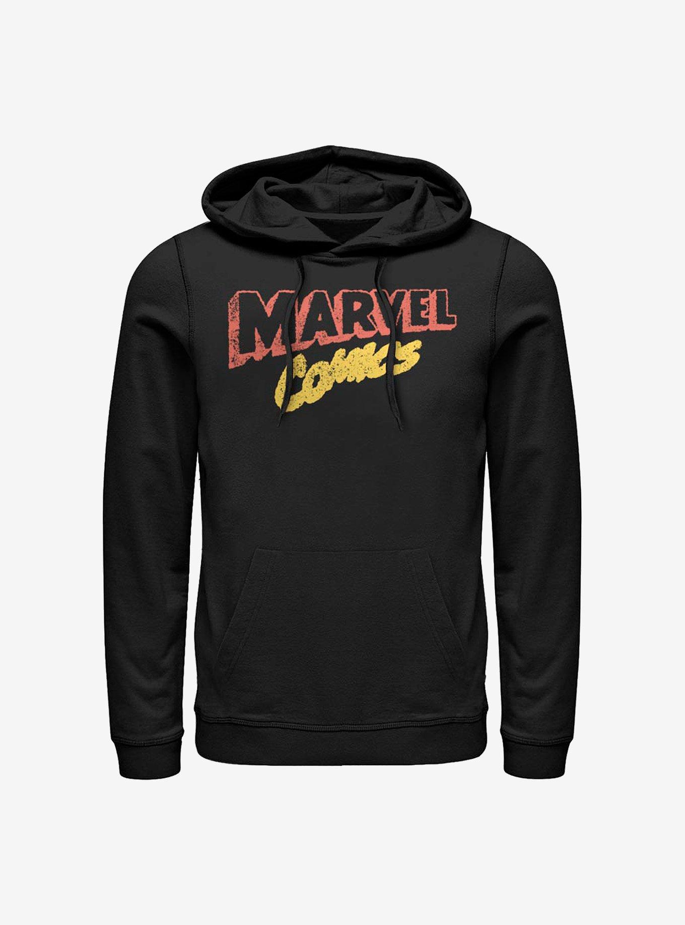 Marvel Comics Retro Logo Hoodie, BLACK, hi-res