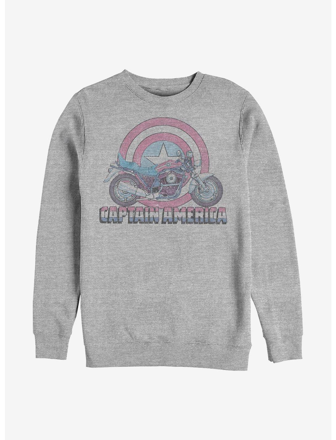 Marvel Captain America Caps Moto Sweatshirt, ATH HTR, hi-res