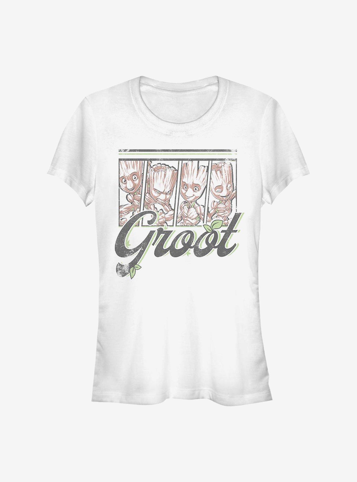 Marvel Guardians Of The Galaxy Four Panel Groot Girls T-Shirt