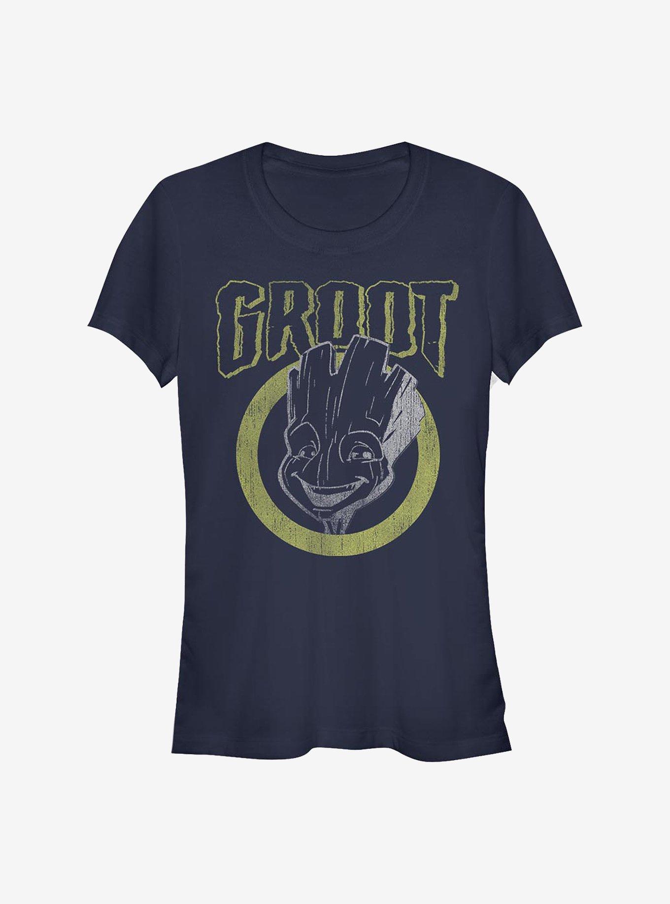Marvel Guardians Of The Galaxy Grunge Groot Girls T-Shirt, NAVY, hi-res