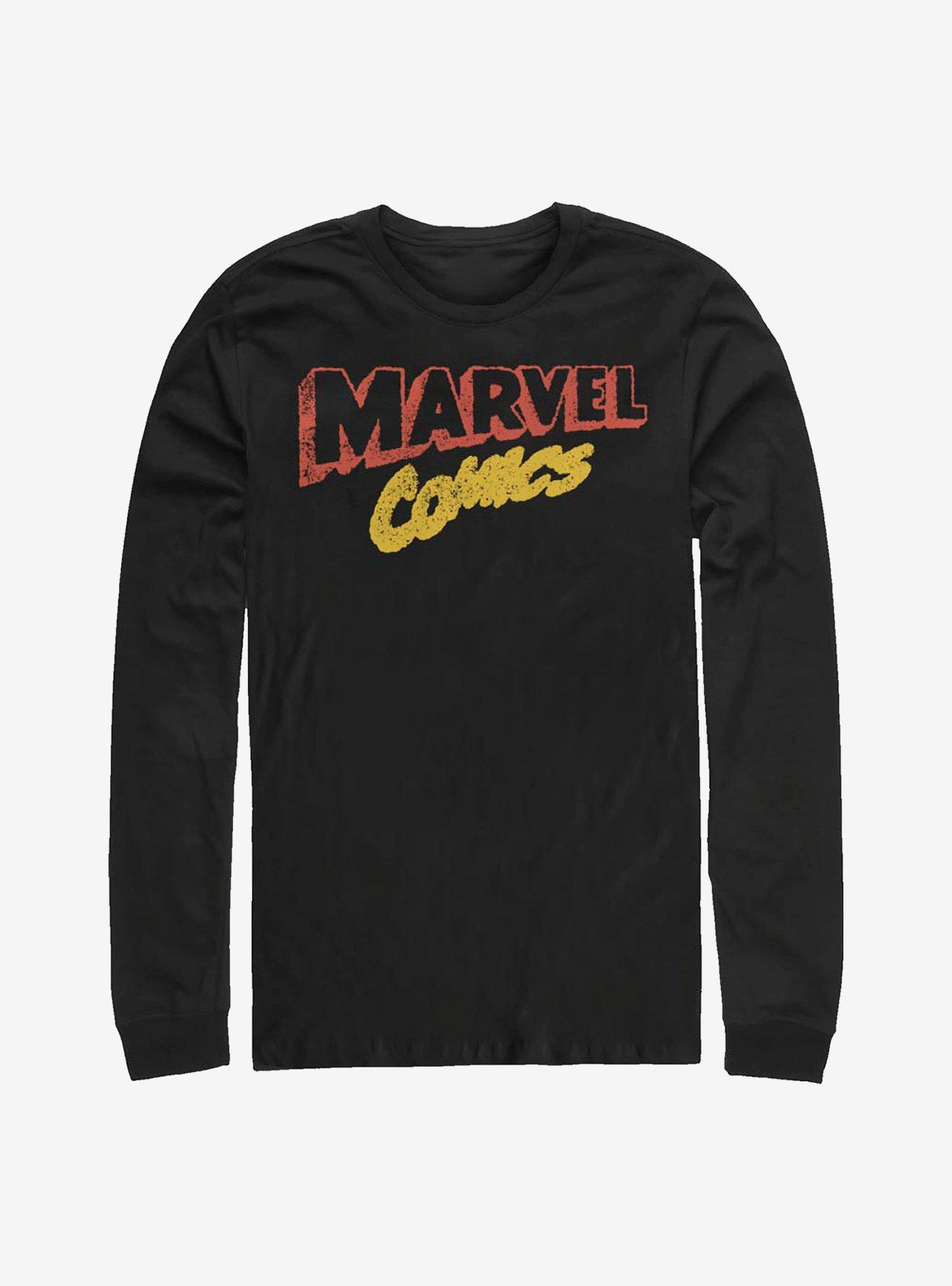 Marvel Comics Retro Logo Long-Sleeve T-Shirt, BLACK, hi-res