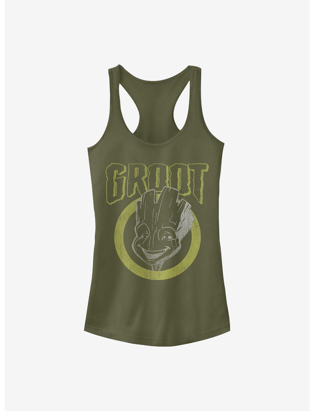 Marvel Guardians Of The Galaxy Grunge Groot Girls Tank, MIL GRN, hi-res
