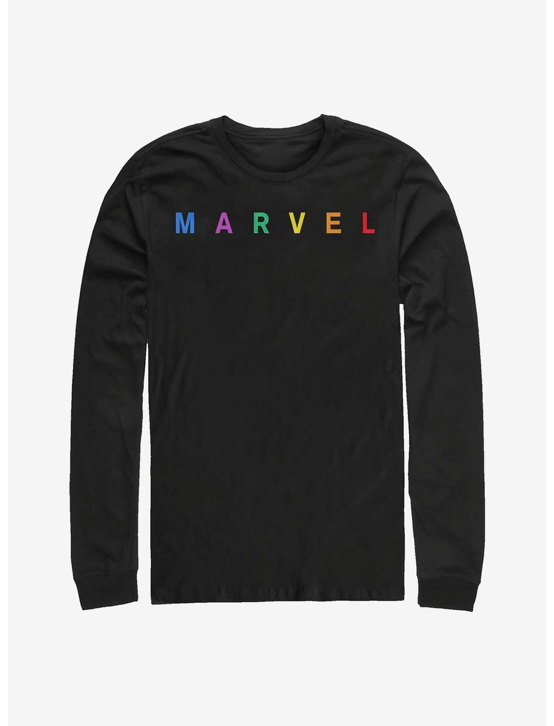 Marvel Simple Logo Emblem Long-Sleeve T-Shirt, BLACK, hi-res
