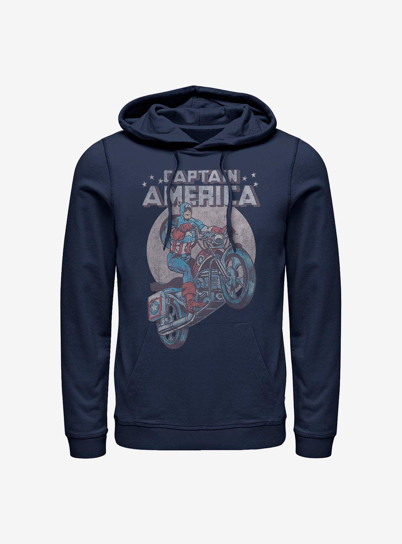 Marvel Captain America Motorcycle Hoodie, NAVY, hi-res