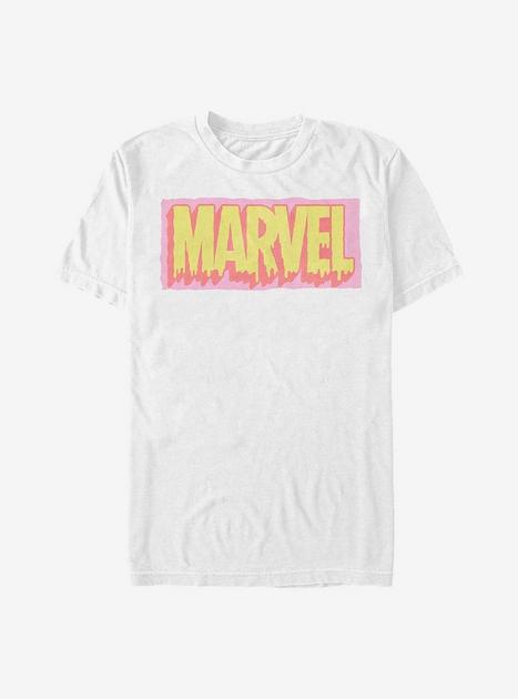 Marvel Logo Drip T-Shirt - WHITE | Hot Topic