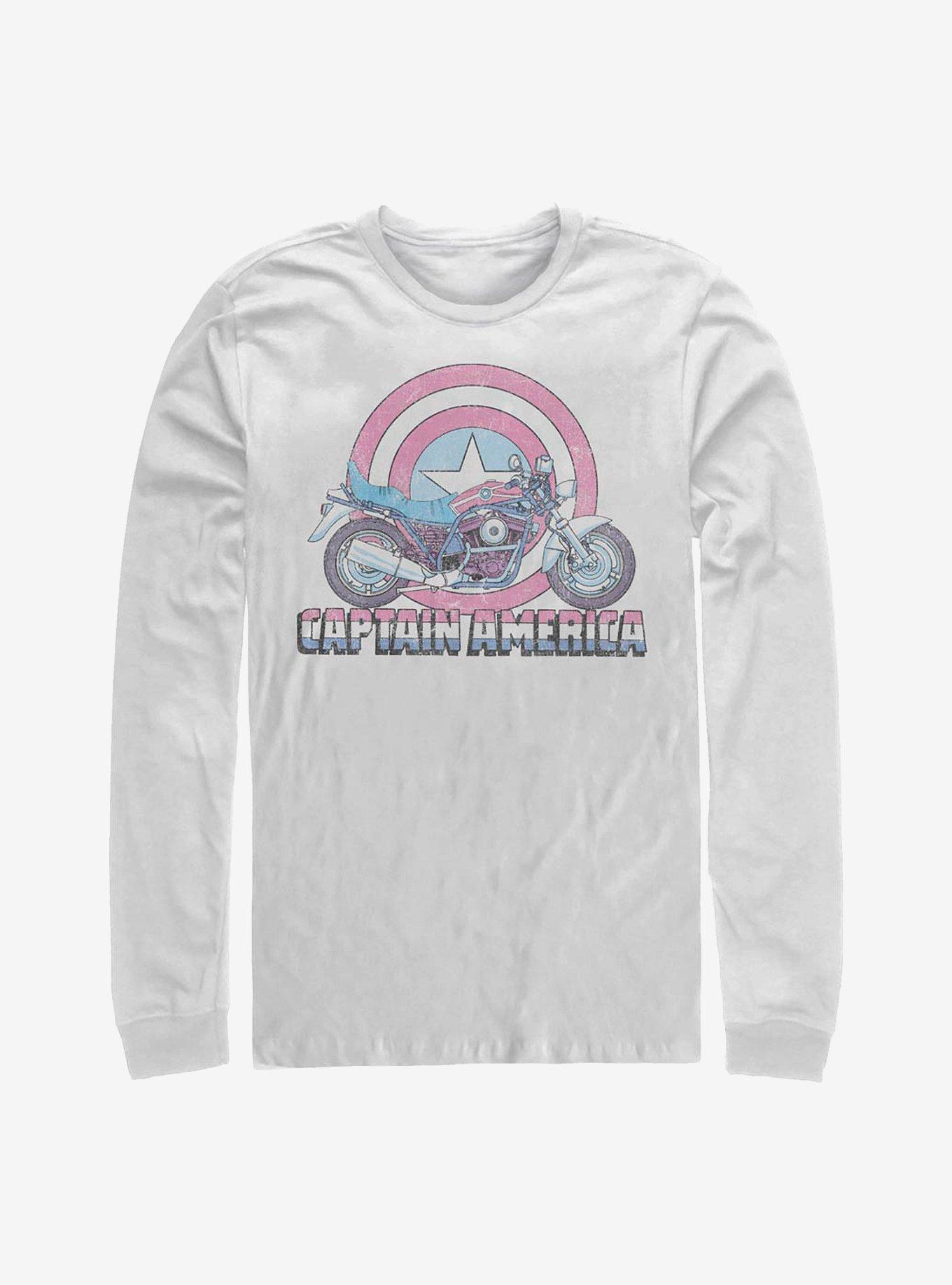 Marvel Captain America Caps Moto Long-Sleeve T-Shirt, WHITE, hi-res