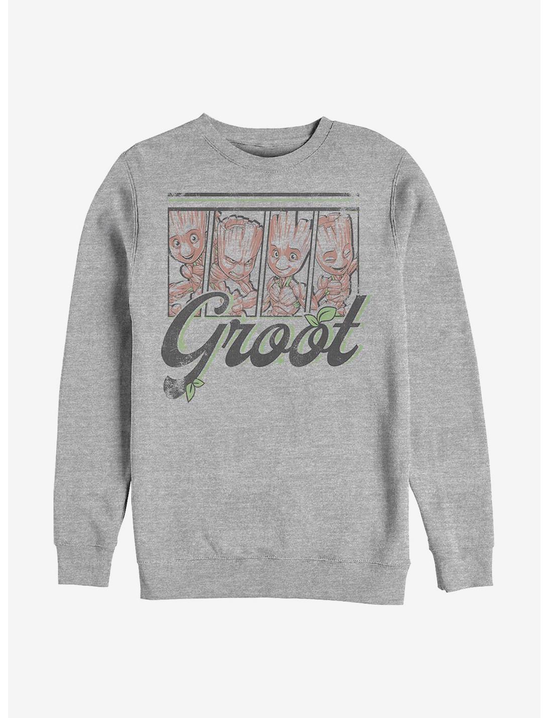 Marvel Guardians Of The Galaxy Four Panel Groot Sweatshirt, ATH HTR, hi-res