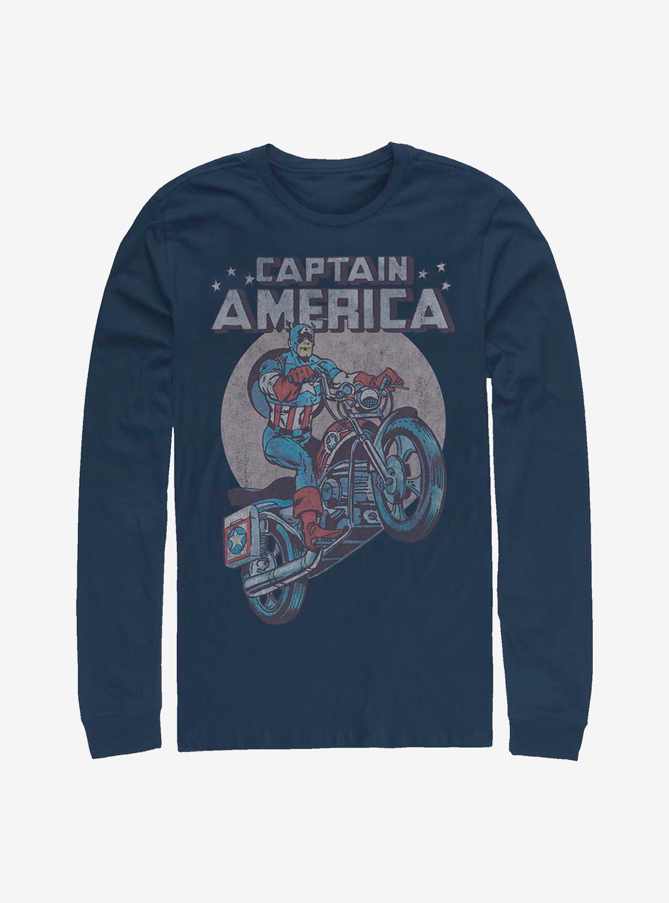 Marvel Captain America Motorcycle Long-Sleeve T-Shirt, , hi-res