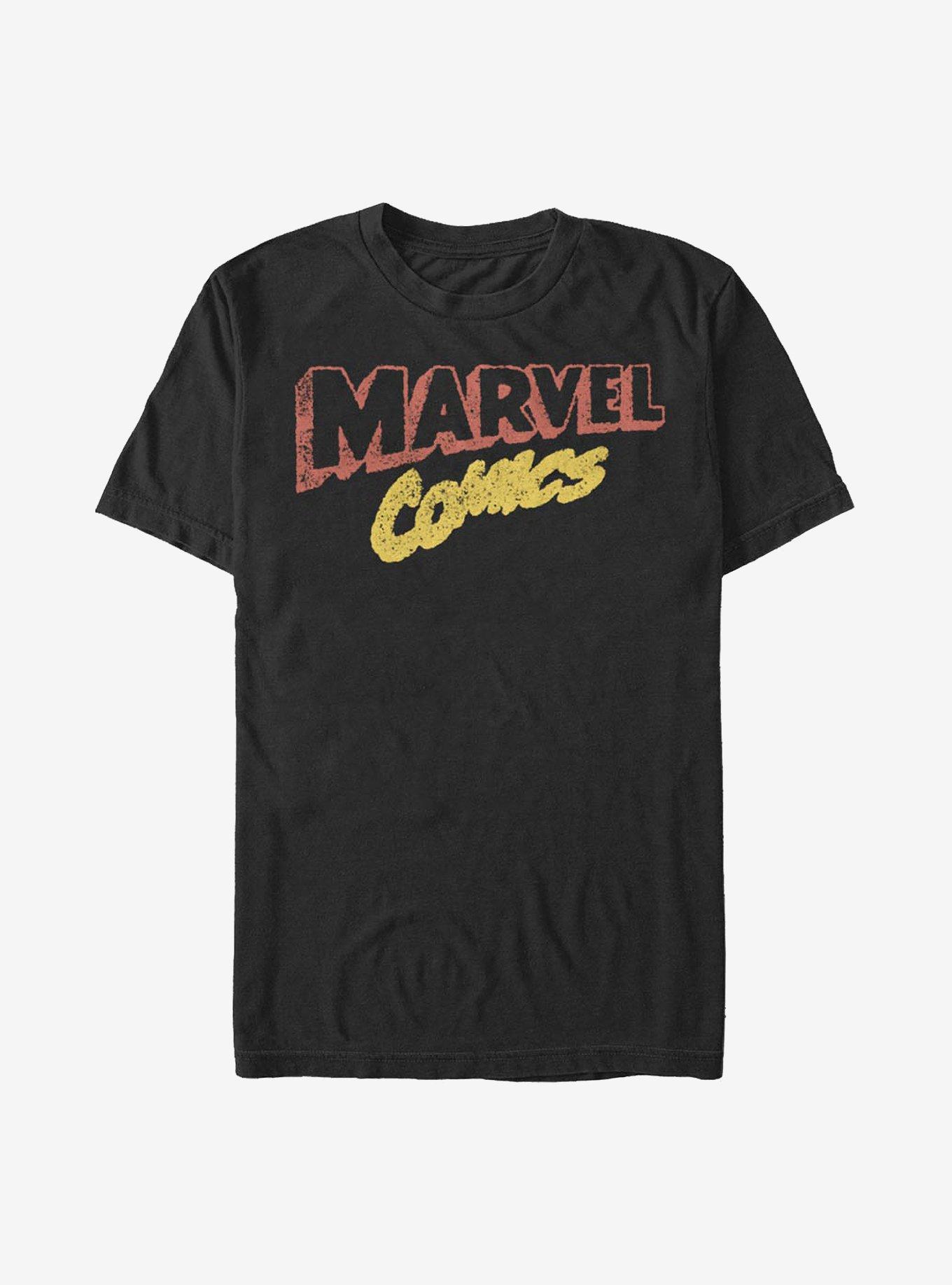 Marvel Comics Retro Logo T-Shirt, BLACK, hi-res