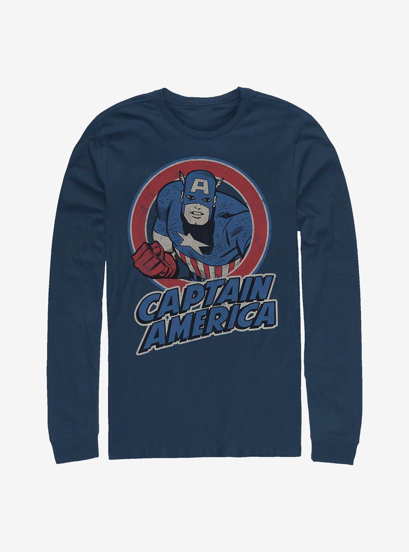Marvel Captain America Captain America Thrifted Long-Sleeve T-Shirt