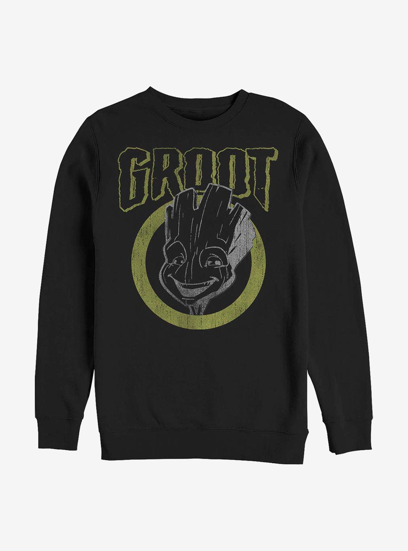 Marvel Guardians Of The Galaxy Grunge Groot Sweatshirt, BLACK, hi-res