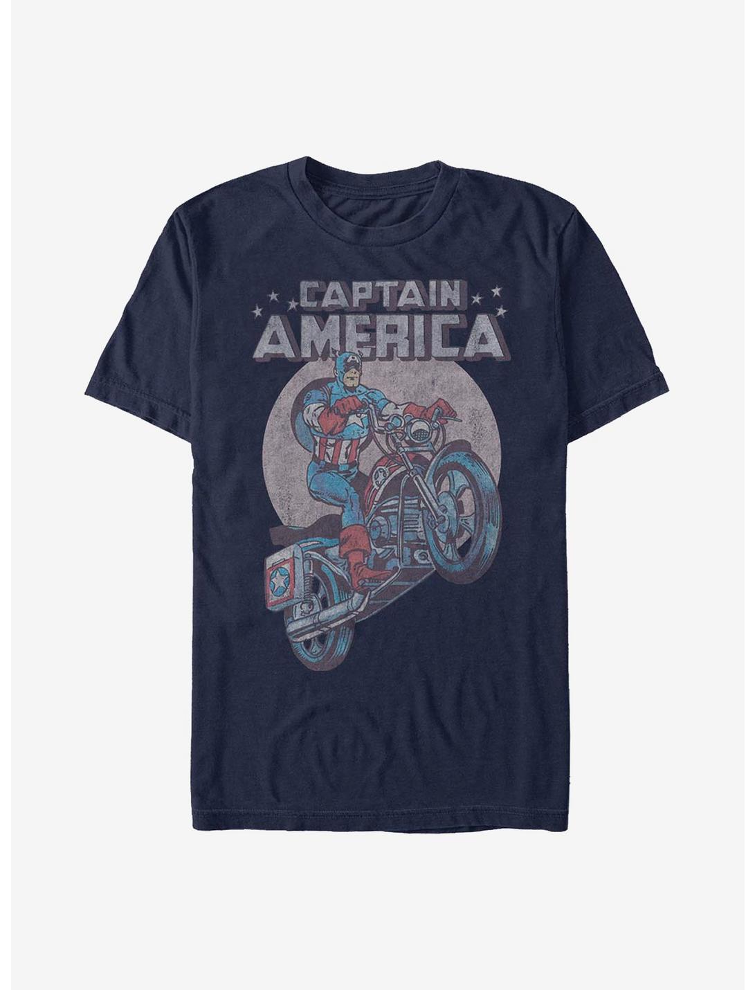 Marvel Captain America Motorcycle T-Shirt, NAVY, hi-res