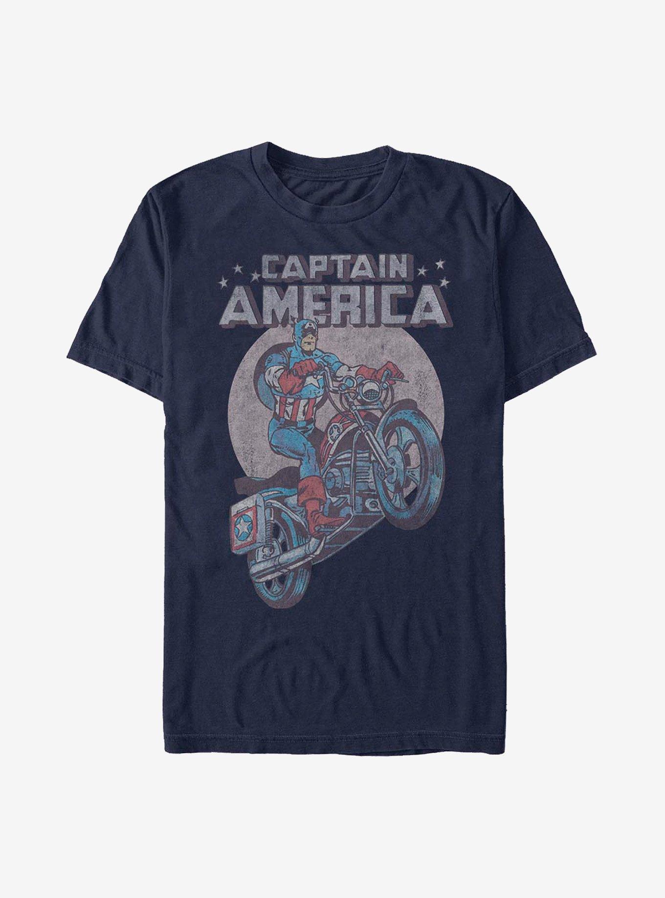 Marvel Captain America Motorcycle T-Shirt, NAVY, hi-res