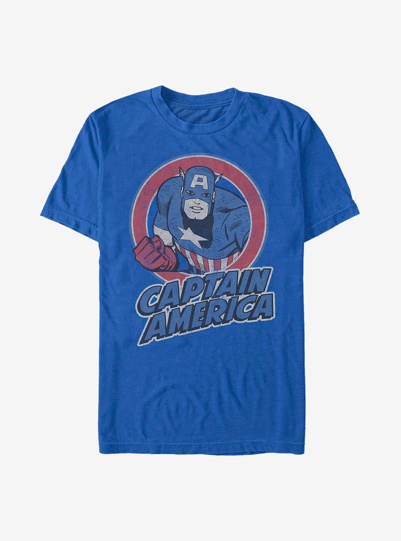 Marvel Captain America Captain America Thrifted T-Shirt, ROYAL, hi-res