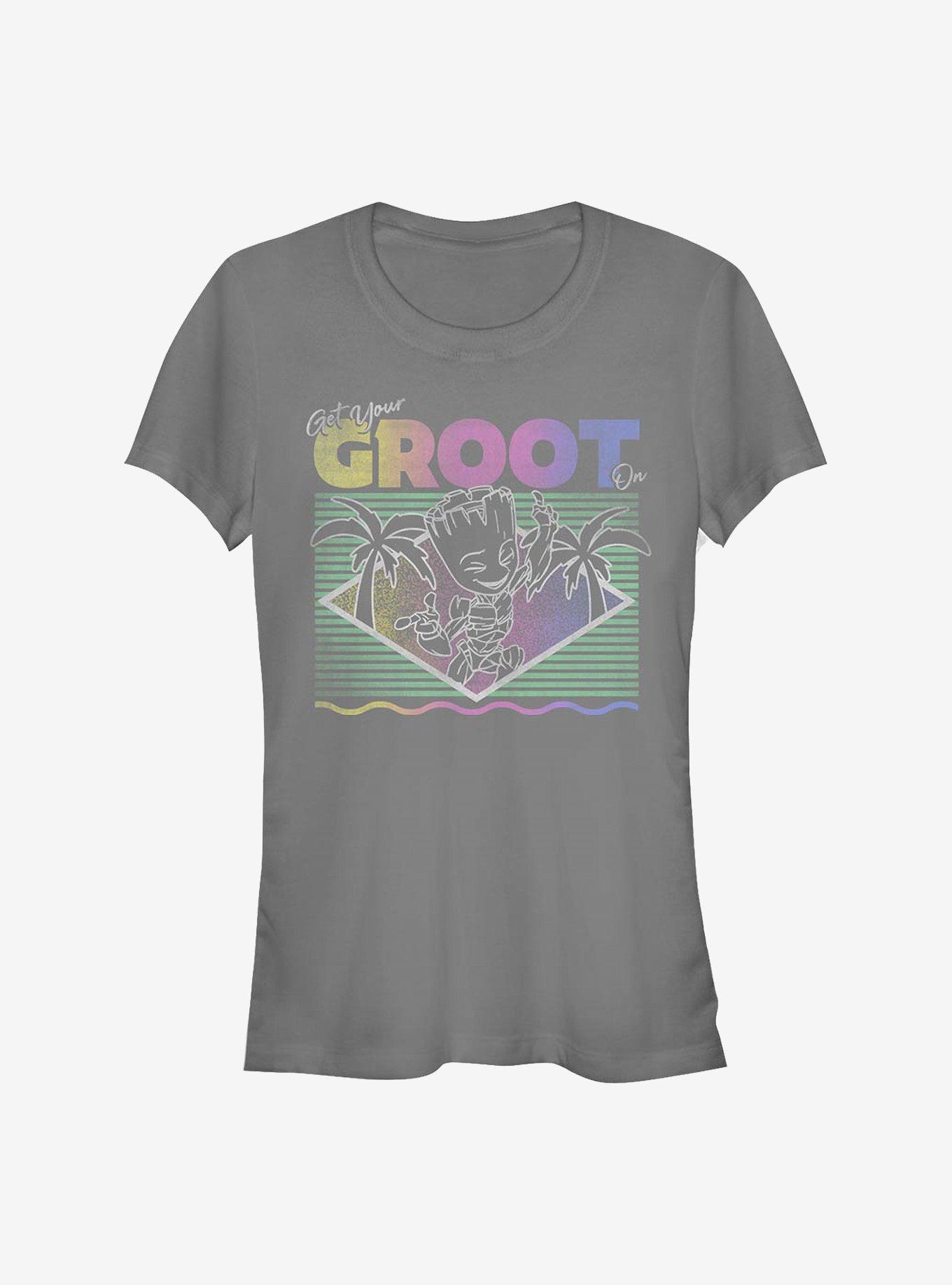 Marvel Guardians Of The Galaxy Vacay Groot Girls T-Shirt, CHARCOAL, hi-res