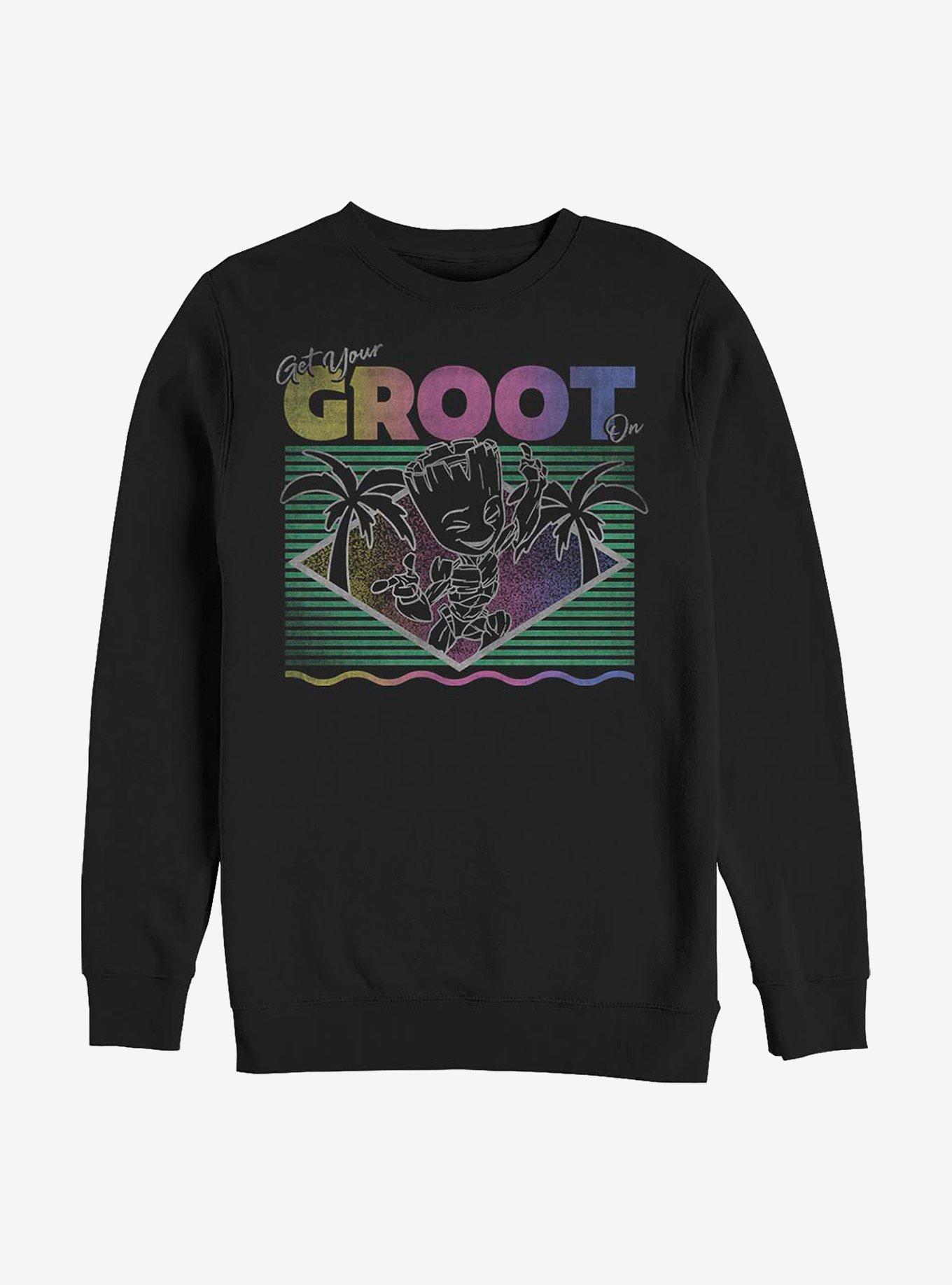 Marvel Guardians Of The Galaxy Vacay Groot Sweatshirt, BLACK, hi-res