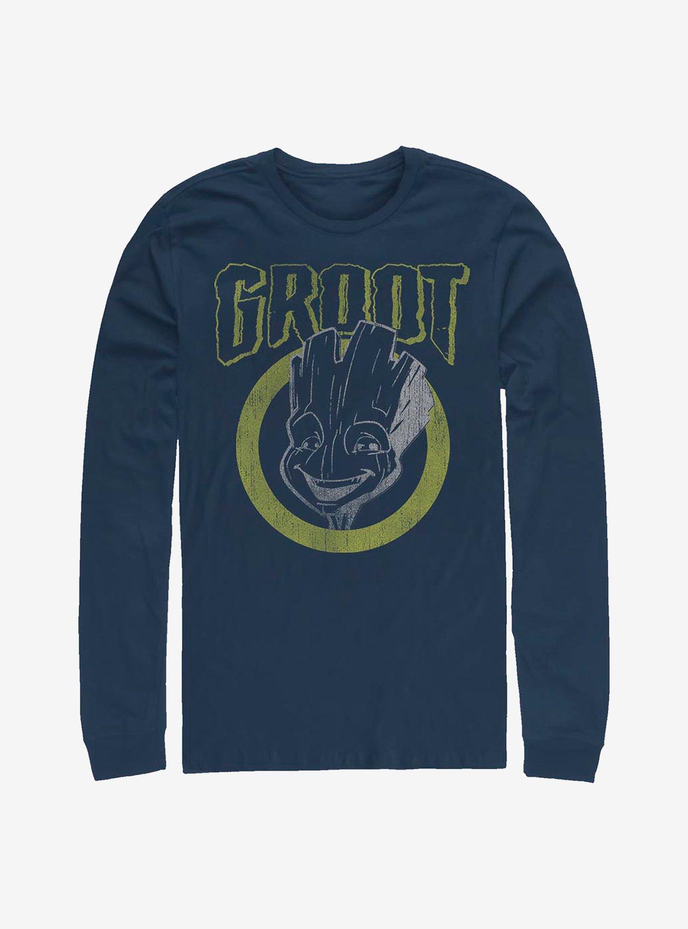 Marvel Guardians Of The Galaxy Grunge Groot Long-Sleeve T-Shirt, NAVY, hi-res