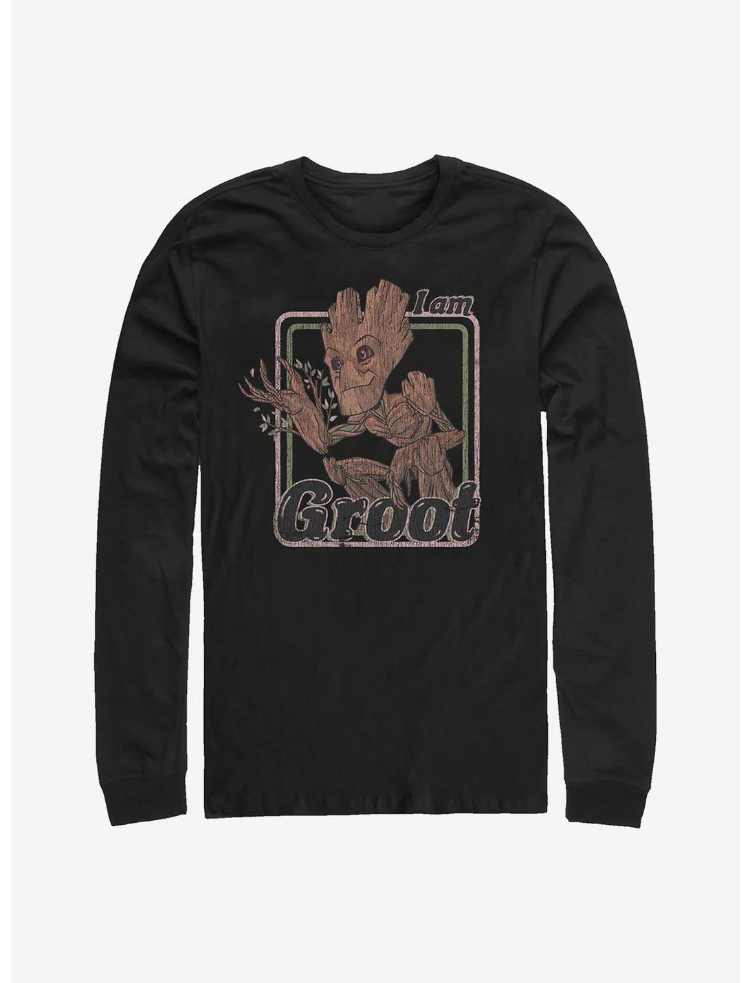 Marvel Guardians Of The Galaxy Thrifted Groot Long-Sleeve T-Shirt, BLACK, hi-res