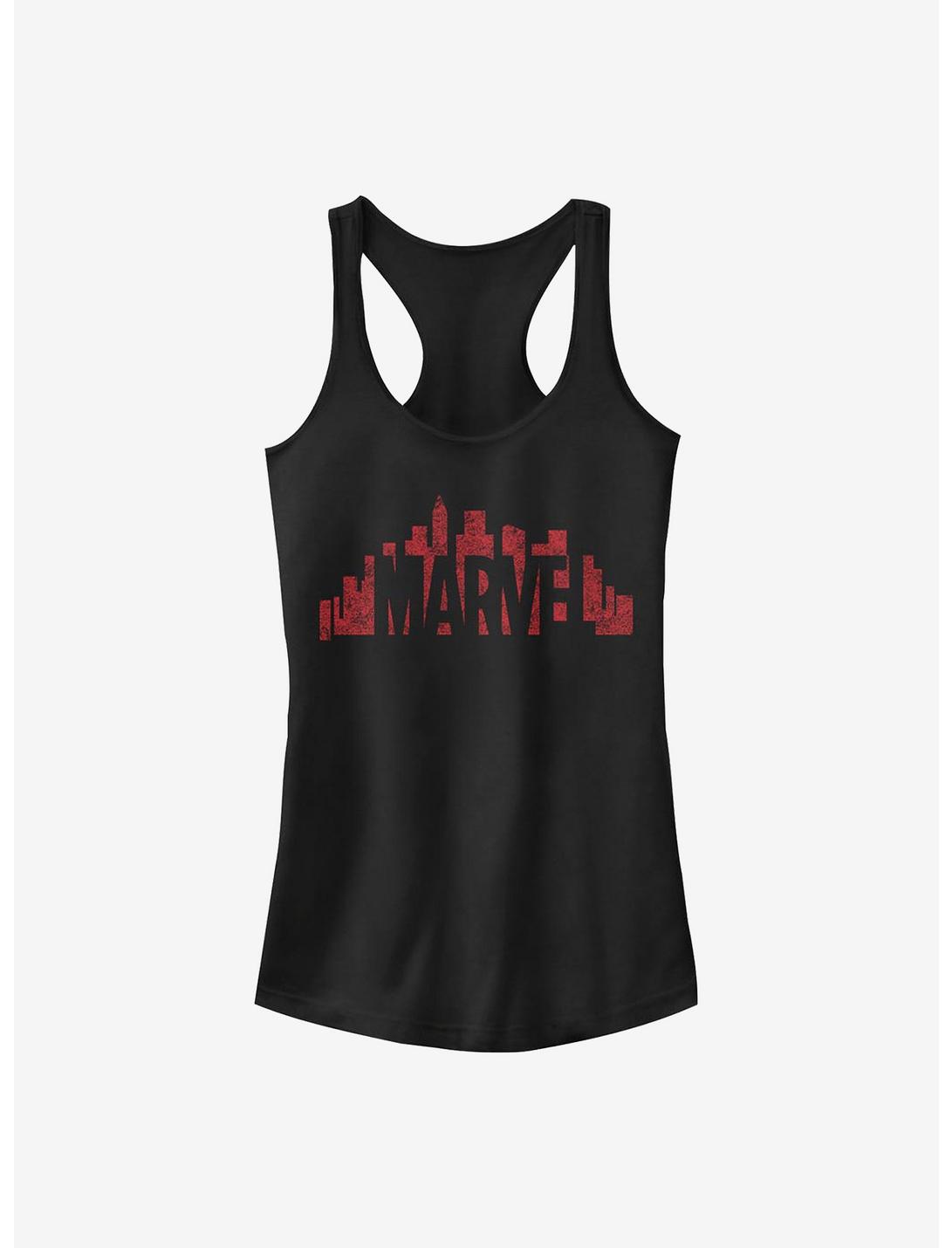 Marvel Skyline Logo Girls Tank, BLACK, hi-res