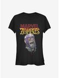 Marvel Zombies Head Of Captain America Girls T-Shirt, BLACK, hi-res