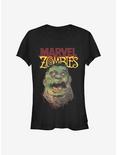 Marvel Zombies Head Of Hulk Girls T-Shirt, BLACK, hi-res