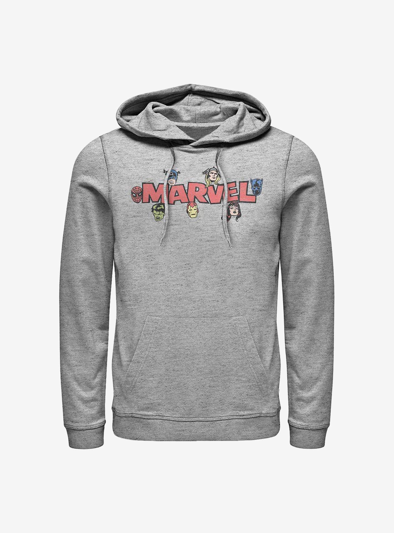 Marvel Vintage Logo Hoodie, ATH HTR, hi-res