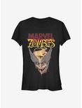 Marvel Zombies Head Of Wolverine Girls T-Shirt, BLACK, hi-res
