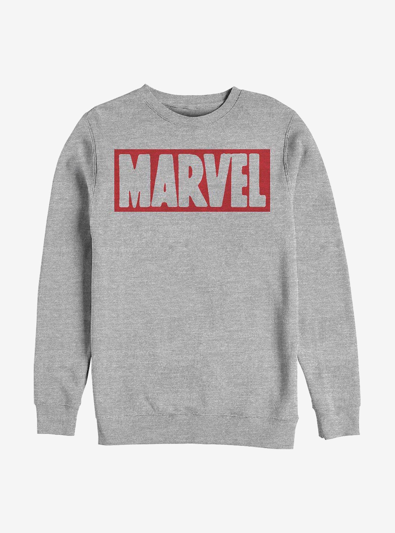 Marvel Brick Logo Simple Sweatshirt, ATH HTR, hi-res