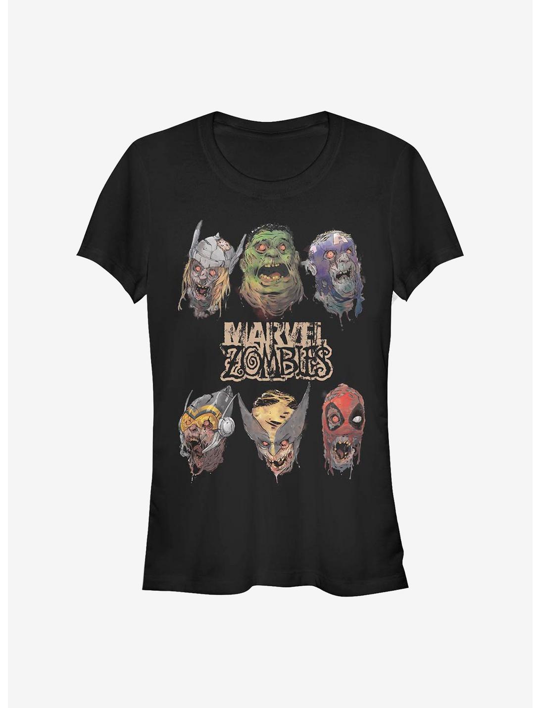Marvel Zombies Heads Of Undead Girls T-Shirt, BLACK, hi-res