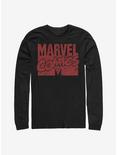 Marvel Logo Distressed Long-Sleeve T-Shirt, BLACK, hi-res