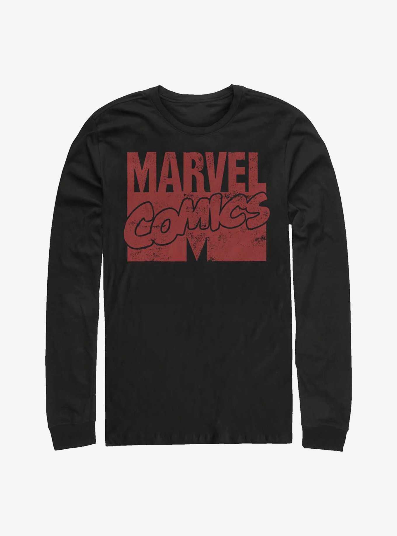 Marvel Logo Distressed Long-Sleeve T-Shirt, , hi-res