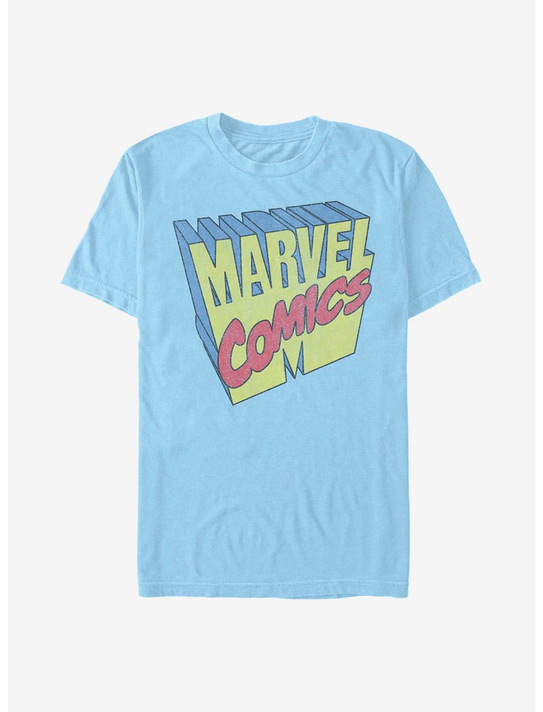 Marvel Comics 3D Logo T-Shirt, LT BLUE, hi-res