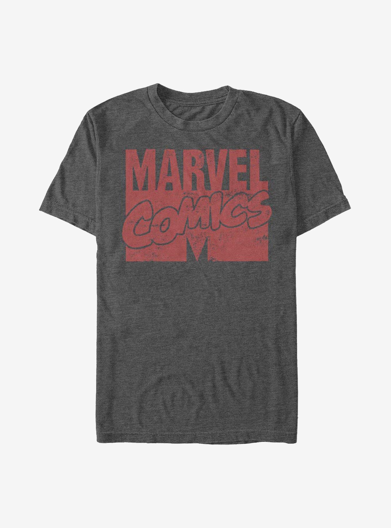 Marvel Logo Distressed T-Shirt Uomo - Maglietta Supereroi Vintage, Stampa USA - 4