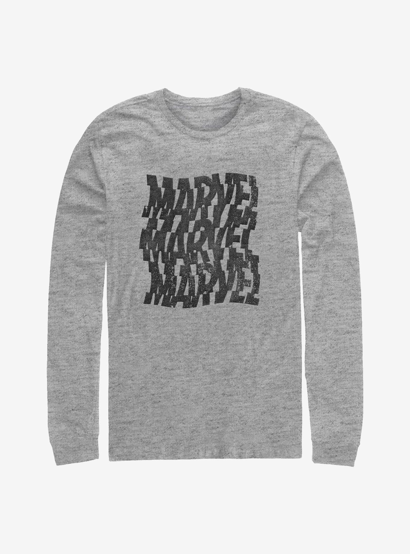Marvel Shatter Logo Long-Sleeve T-Shirt, ATH HTR, hi-res