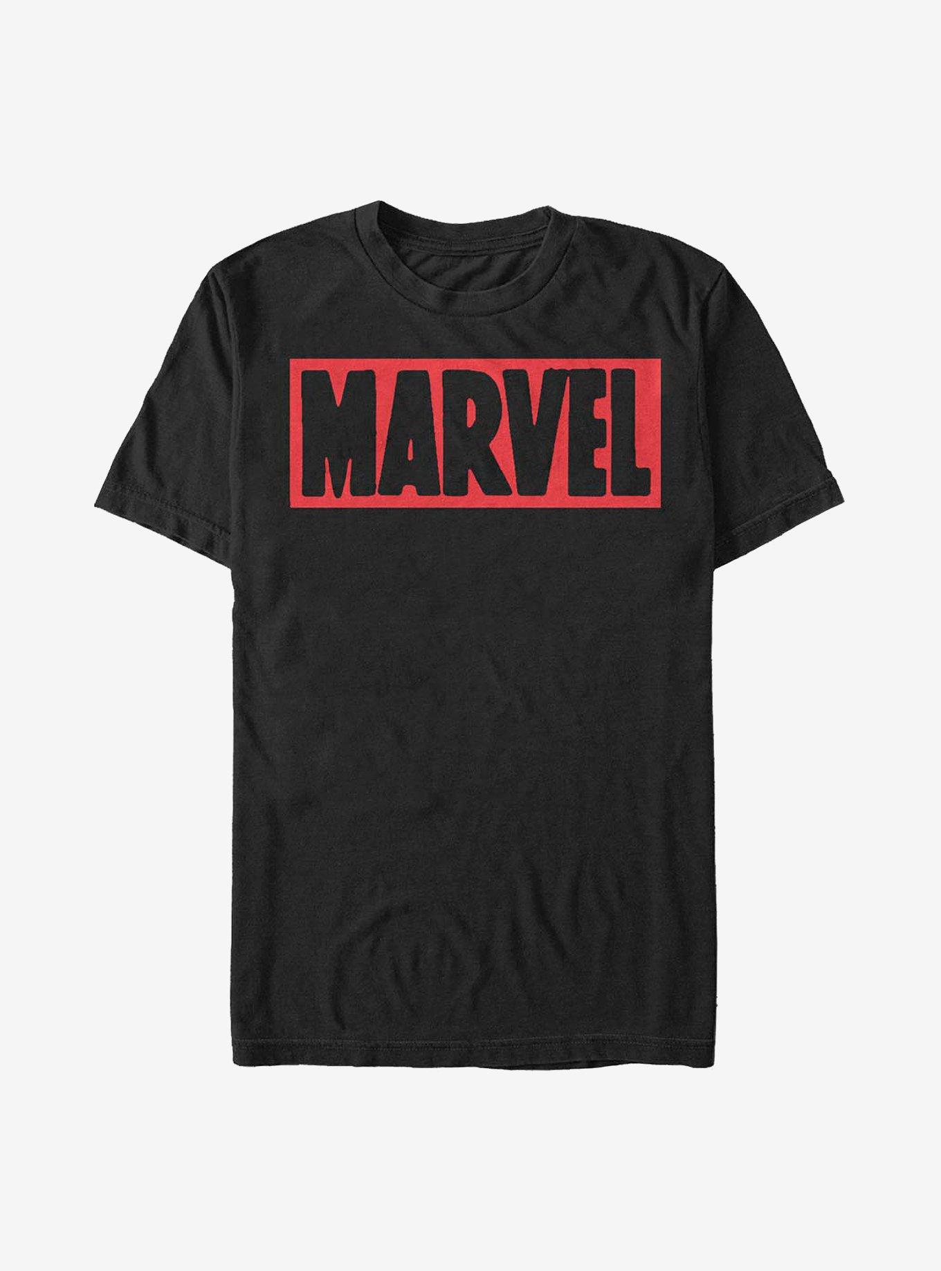 Marvel Brick Logo Simple T-Shirt, BLACK, hi-res